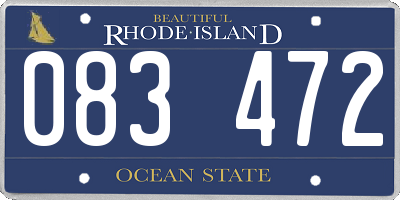 RI license plate 083472