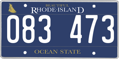 RI license plate 083473