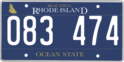 RI license plate 083474