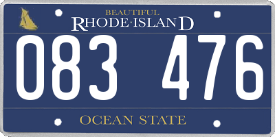 RI license plate 083476