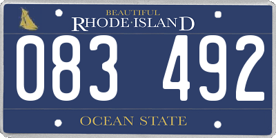 RI license plate 083492