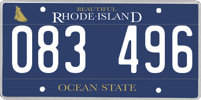 RI license plate 083496