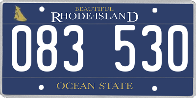 RI license plate 083530