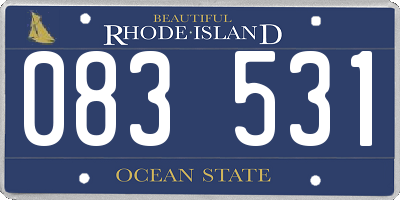 RI license plate 083531