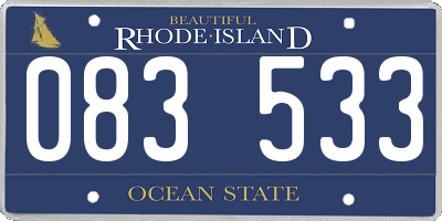 RI license plate 083533