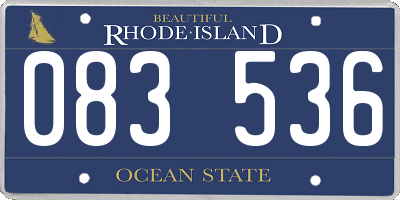 RI license plate 083536