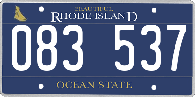 RI license plate 083537