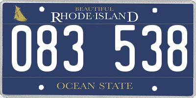 RI license plate 083538