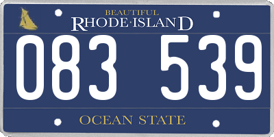 RI license plate 083539