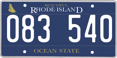 RI license plate 083540