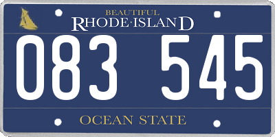 RI license plate 083545
