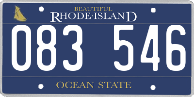 RI license plate 083546