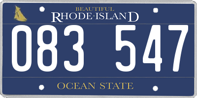 RI license plate 083547