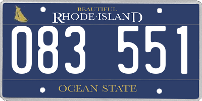 RI license plate 083551