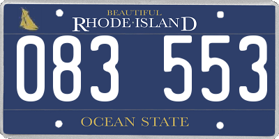 RI license plate 083553