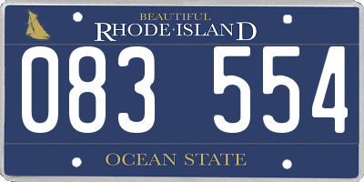 RI license plate 083554