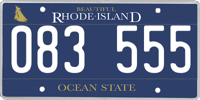 RI license plate 083555