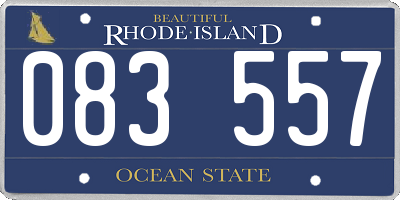 RI license plate 083557