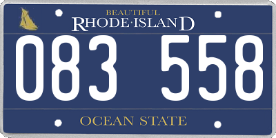 RI license plate 083558