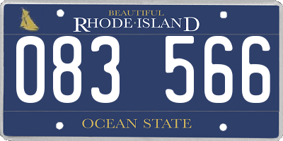 RI license plate 083566