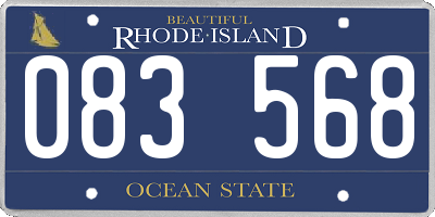 RI license plate 083568