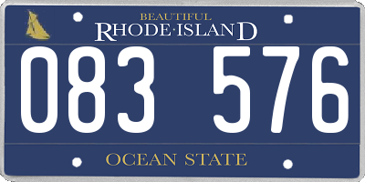 RI license plate 083576