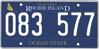 RI license plate 083577