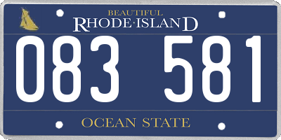 RI license plate 083581