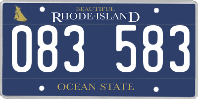 RI license plate 083583