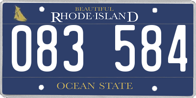 RI license plate 083584