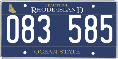 RI license plate 083585
