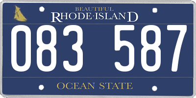 RI license plate 083587