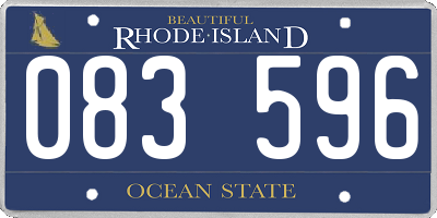 RI license plate 083596