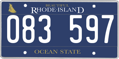 RI license plate 083597