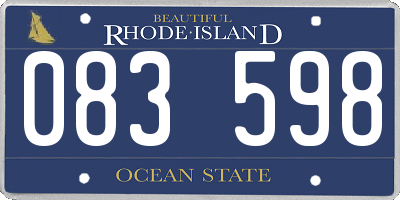 RI license plate 083598