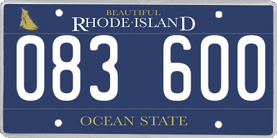 RI license plate 083600