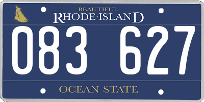RI license plate 083627