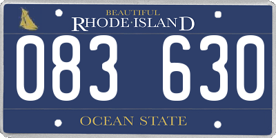 RI license plate 083630