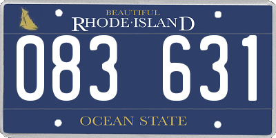 RI license plate 083631