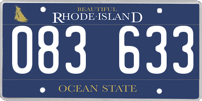 RI license plate 083633