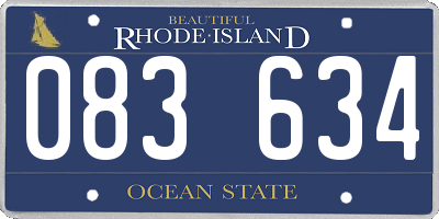 RI license plate 083634