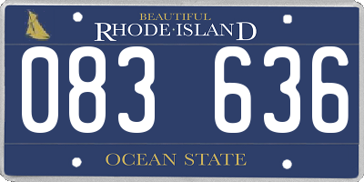 RI license plate 083636