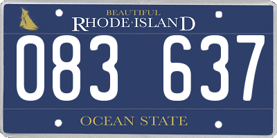 RI license plate 083637