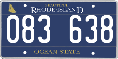 RI license plate 083638