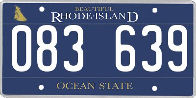 RI license plate 083639