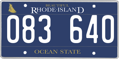 RI license plate 083640