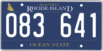 RI license plate 083641