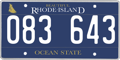 RI license plate 083643
