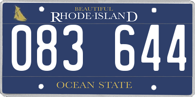 RI license plate 083644