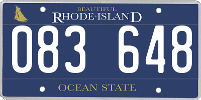 RI license plate 083648